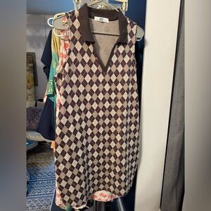 Stylish Argyle Patterned Dress